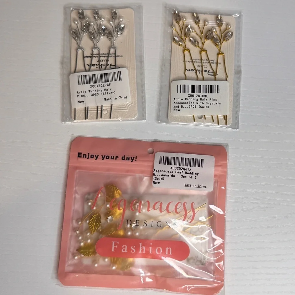 Elegant Gold and Silver Hair Pins